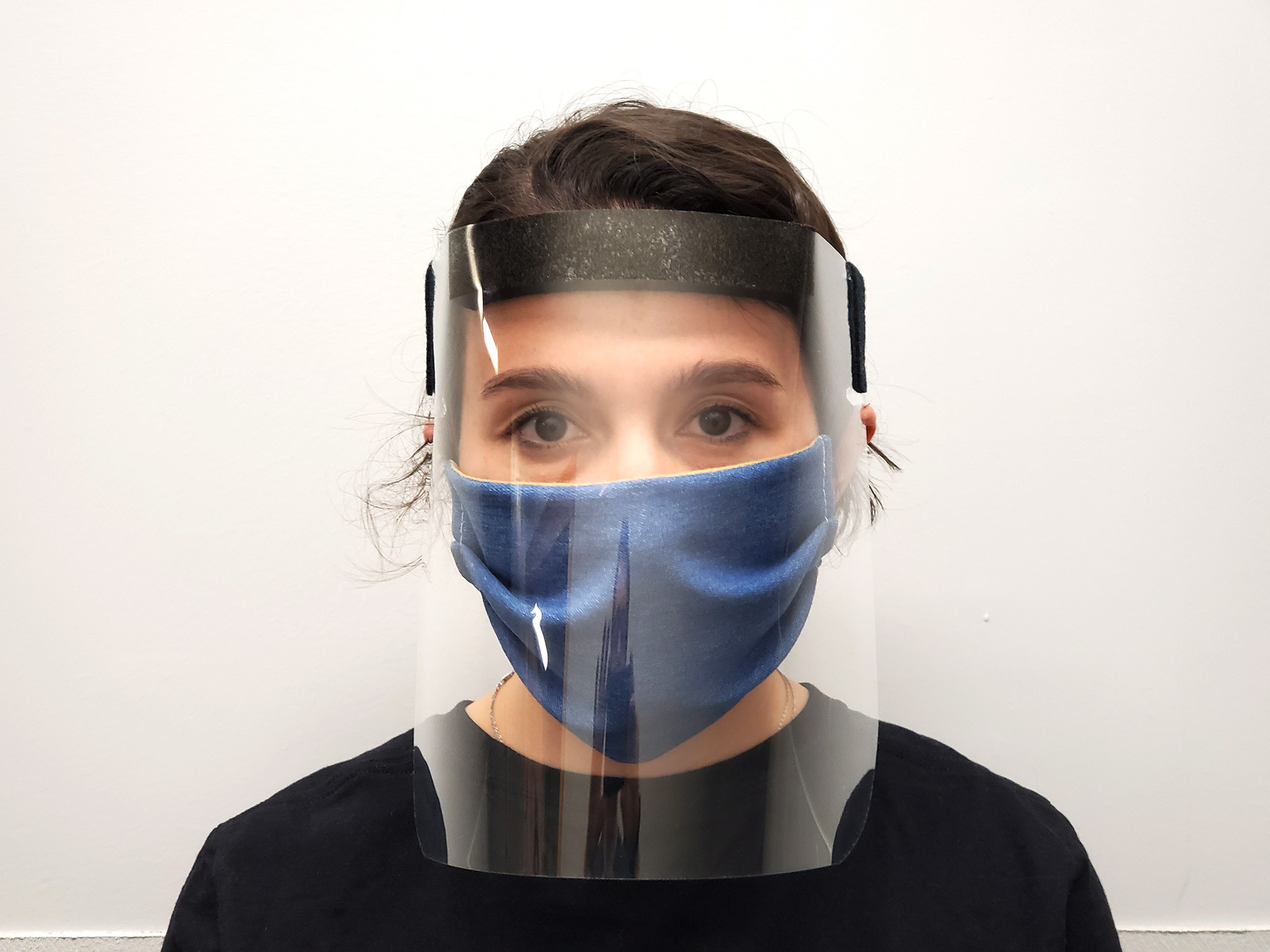 Front shield with cloth mask